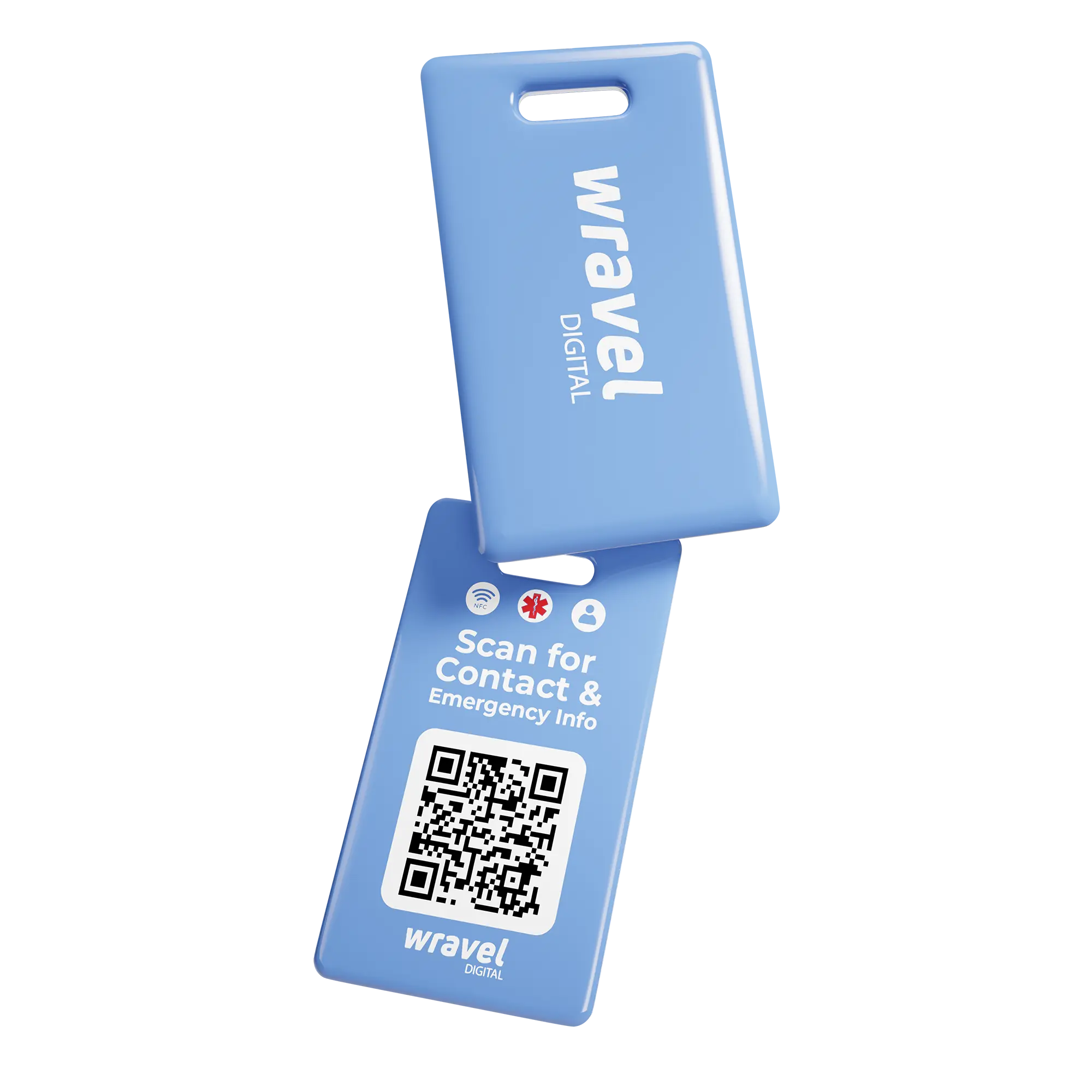Wravel Digital Badge in Rot – Kofferanhänger mit QR-Code